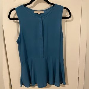 Loft - Beautiful Blue Blouse - Slight Peplum- small
